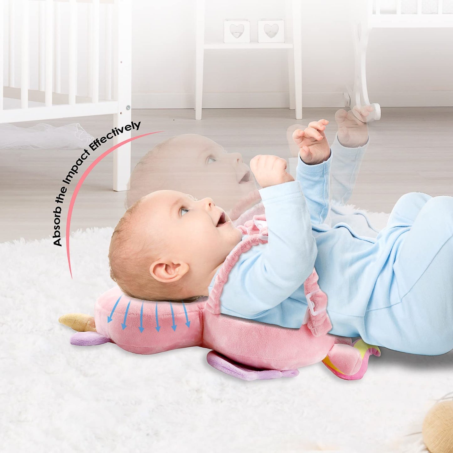 Umtiti Baby Head Protector Pad Safety Pad For Walking & Crawling, Toddlers Head Safety Adjustable Back-Pack,Pink Unicorn (Us)