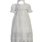 Swea Pea & Lilli White Embroidered Tulle Lace Christening Baptism Gown - Size S (3-6 M)