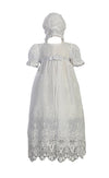 Swea Pea & Lilli White Embroidered Tulle Lace Christening Baptism Gown - Size S (3-6 M)
