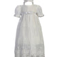 Swea Pea & Lilli White Embroidered Tulle Lace Christening Baptism Gown - Size L (12-18M)