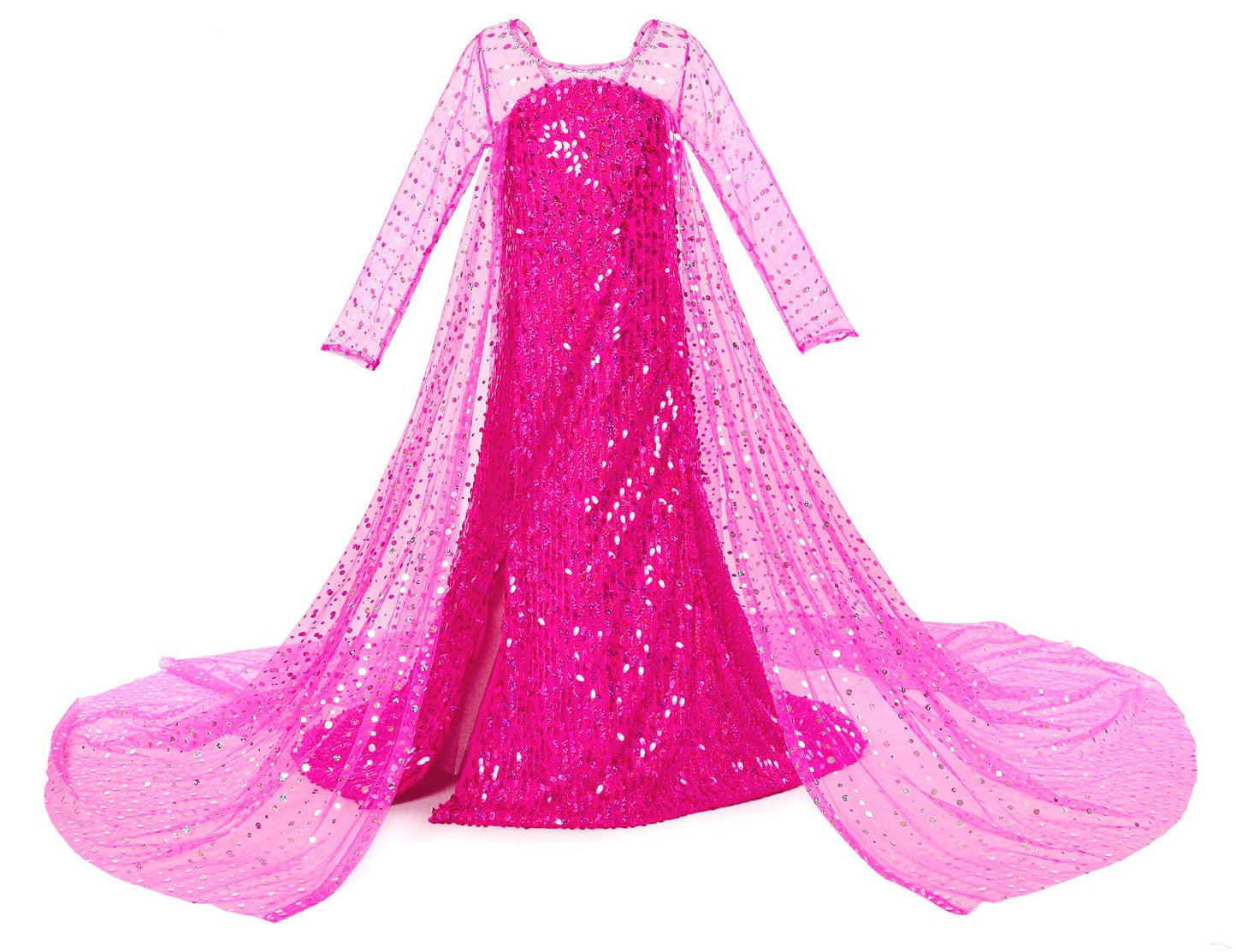 Luxury Princess Dress Costumes With Shining Long Cape Girls Birthday Party 2T 3T