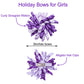 Yxiang 2Pcs Purple Korker Bows For Girls 3'' Curly Bow Hair Clip Ribbon Ponytail Bows Alligator Clip Hair Barrette For Girls Tod