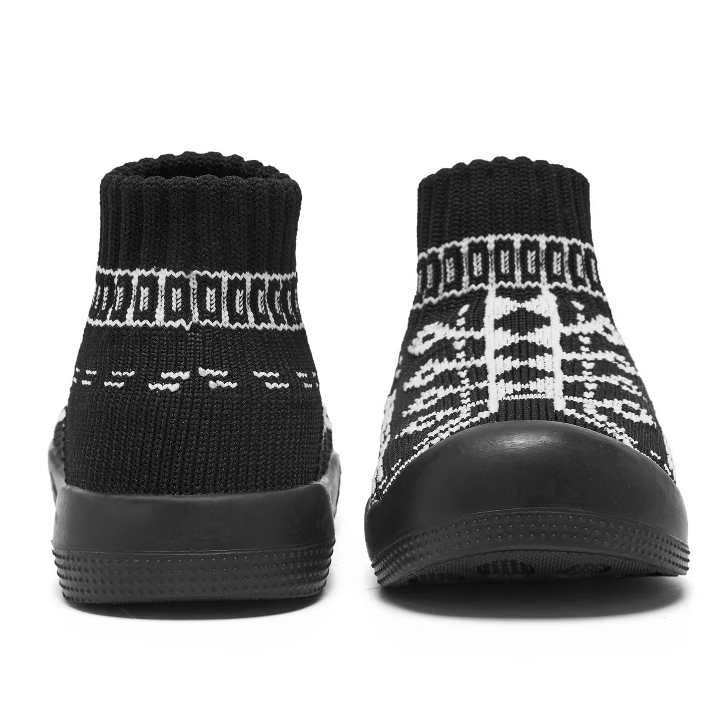 Baby Shoes Girls Boys Baby Sock Shoes With Grip Infant First Walking Sneaker Toddler Slipper Non Slip 9-12 Months Black
