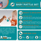 Baby Fanatic Wood Rattle 2 Pack - NFL Miami Dolphins - Officially Licensed Baby Toy Set