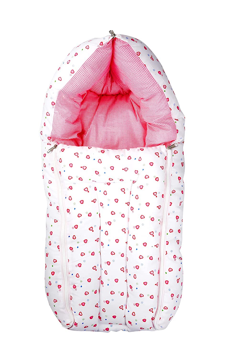 Adore Stuff New Born Baby Sleeping Carry Bag for 09 Month Babies  Pink Heart Color