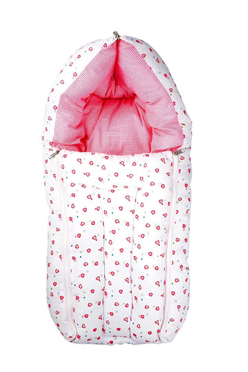 Adore Stuff New Born Baby Sleeping Carry Bag for 09 Month Babies  Pink Heart Color