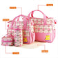 Imountek Diaper Bags Tote,5Pcs Baby Diaper Convertible Baby Bags With Changing Pad & Insulated Pockets For Mom, Multifunction Mo