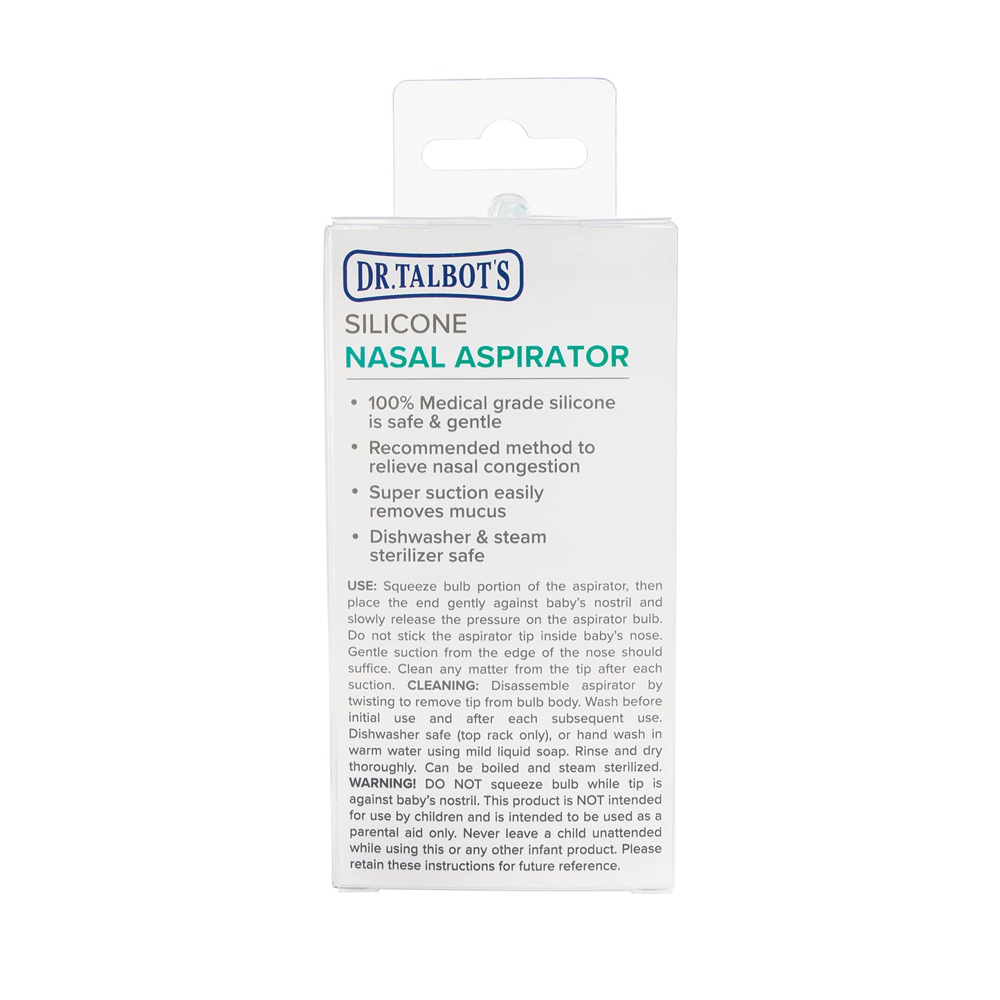 Dr. Talbot'S Nasal Aspirator For Babies - Silicone - With Storage Case - Blue Elephant