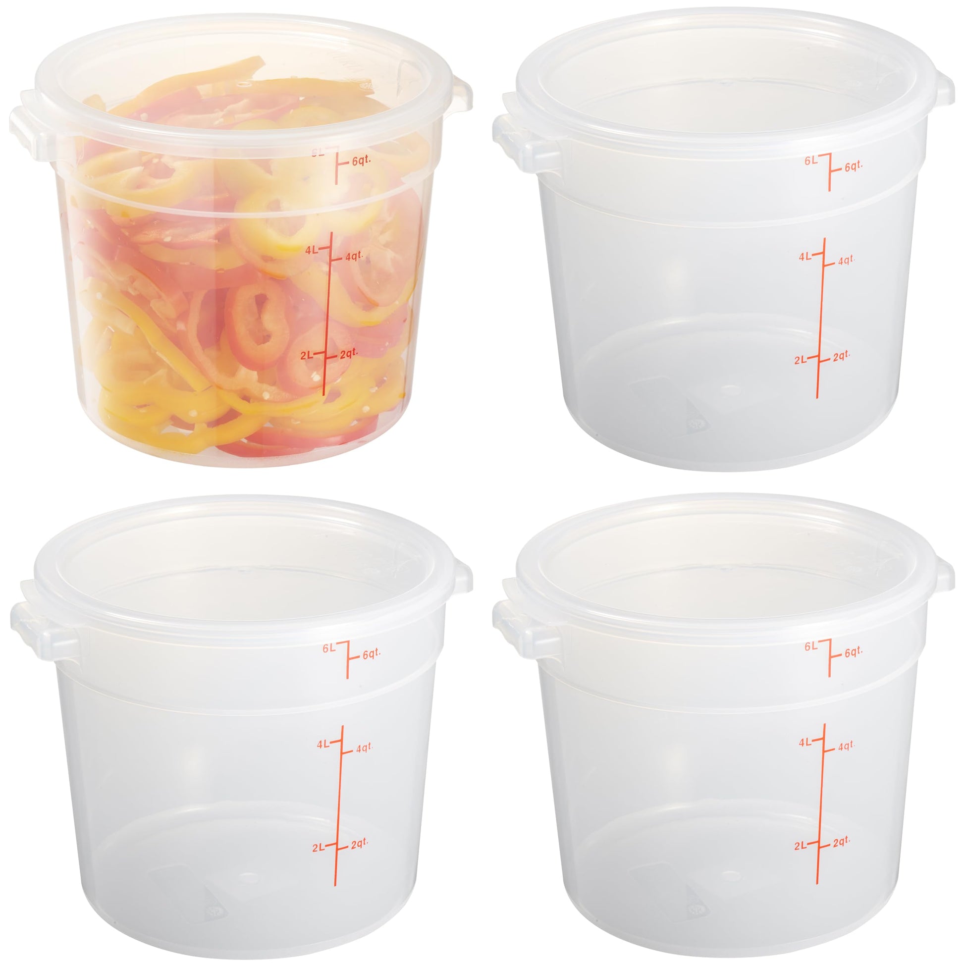 Curta 6 Qt Round Polypropylene Food Storage Container