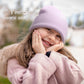 Furtalk Toddler Beanie Baby Boys Girls Beanies Kids Knit Winter Hats For 0-8 Years Light Purple