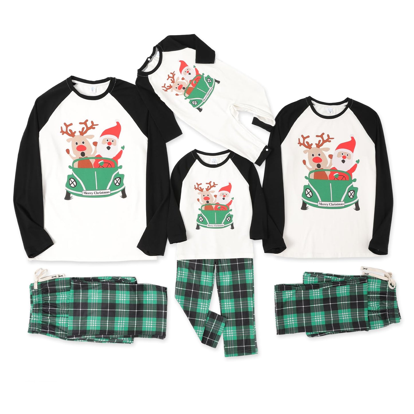 Iffei Christmas Pajamas For Family Matching Sets Holiday Pj'S With Satna Reindeer Long Sleeve Shirt And Pant With Pocket 3-6Mont