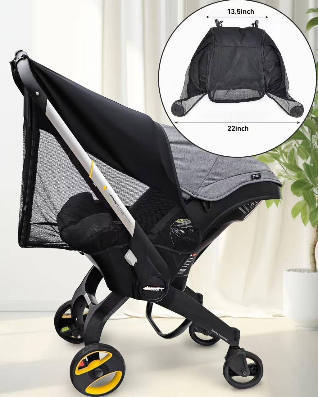 Stroller Sun Shade, Extension Compatible With Doona Infant Car Seat Stroller, 360 Sun Shade Baby Car Seat Attachment For Sun Cov