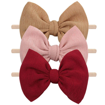Yanjie Baby Girls Nylon Headbands Newborn Bows Handmade Hair Bows Hairbands Hair Accessories For Newborn Infant Toddlers Kids(Re