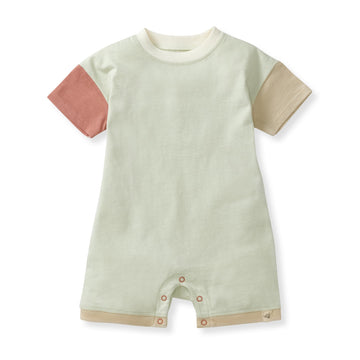 BurtS Bees Baby BabyBoys Jumpsuit, 100% Organic Cotton OnePiece Romper Short Or Long Sleeve Shortall Coverall, Green Wash Col