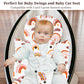 Pea Pod Infant Car Seat Insert With 3 Strap Covers, 3 In 1 Reversible Rainbow Baby Car Seat Head Support For Newborn, 3D Soft Mi