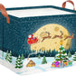 CLOCOR Rectangular Storage Basket Empty,Gift Basket,Waterproof Storage Bin with Handles,Room Decor(Sled Christmas)