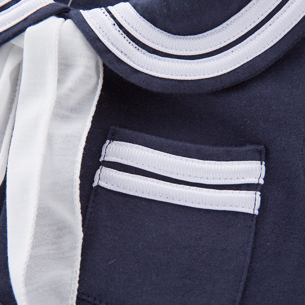 Lxkikmm Baby Girl Nautical Dress Sailor Suit Jumpsuit Romper With Hat