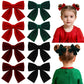 8 Pcs Velvet Hair Bows for Girls, 4 Christmas Hair Bows with Alligator Clips Christmas Bow Hair Accessories Stocking Stuffers fo