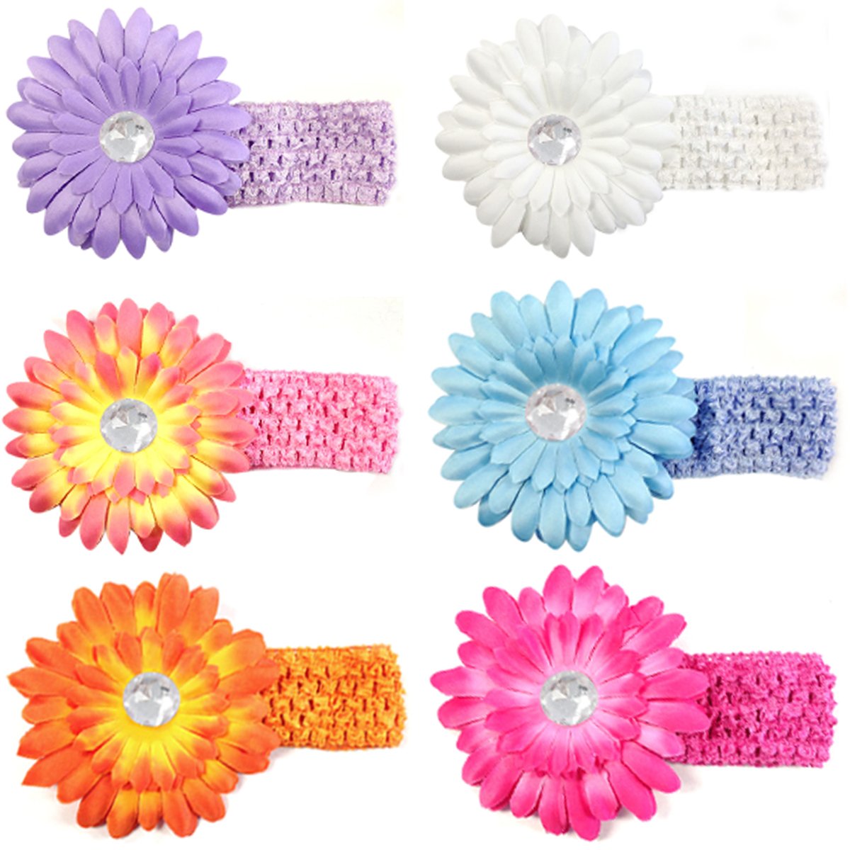 Kella Milla Set Of 12 Daisy Flower Baby Hair Clips And Headbands