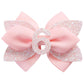 Pink Birthday Hair Bow for Baby Girls 1 2 3 4 5 6 Years Glitter Party Decoration Hair Accessories for Six 6th Birthday