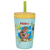 Nuby Thirsty Kids Insulated Toddler Cup with Silicone Flexstraw - 12 oz - Stainless Steel and Leak-Resistant - 18+ Months - Dino