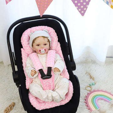 4 In 1 Infant Car Seat Insert, Baby Car Seat Head Body Support For Girls & Boys, Reversible Newborn Car Seat Insert With 3 Extra