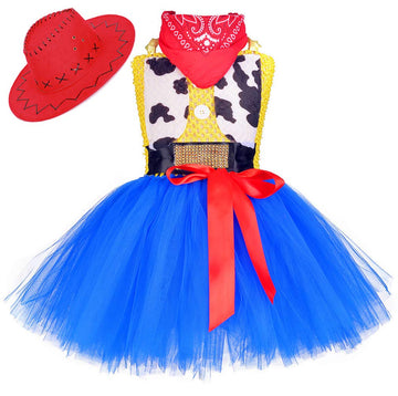 Tutu Dreams Cowgirl Costume For Girls 1-10Y With Bandana Cowboy Hat Easter Birthday Party Dress Up Clothing (Cowgirl, 5-7 Years)