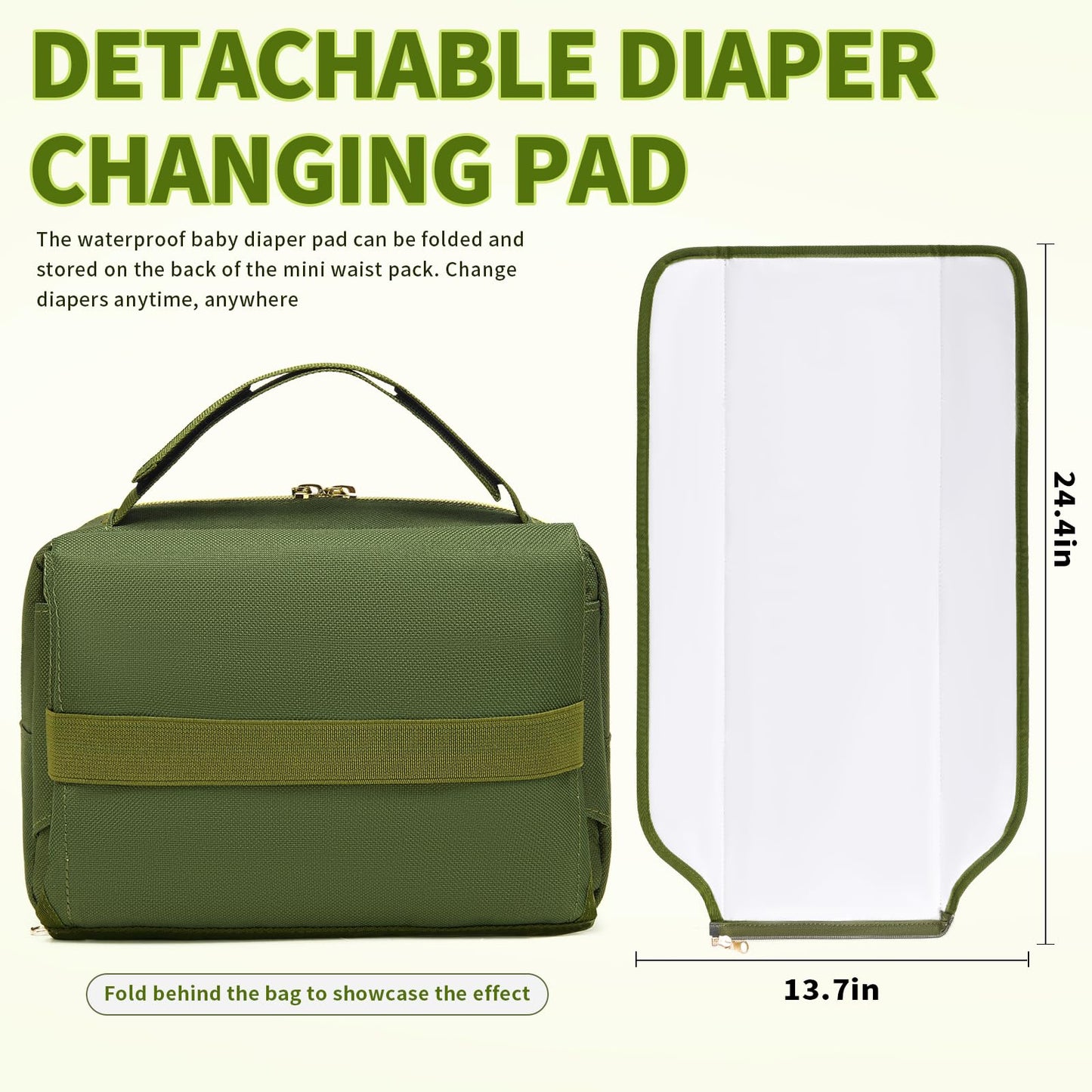Fwkekye Small Diaper Bag With Portable Changing Pad,Crossbody Diaper Bag Pack With Wipes Pocket,Mini Diaper Bag Fanny Pack For B