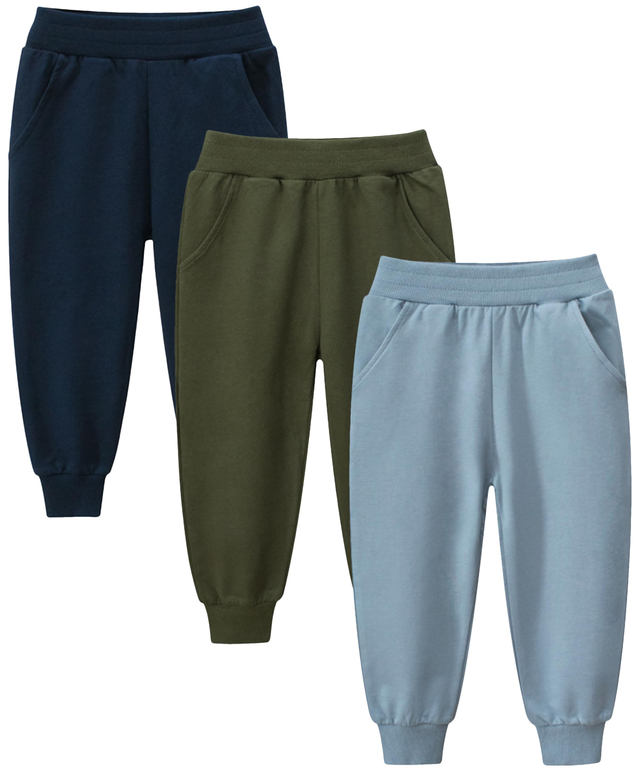 Gfqlong Toddler Boys 3 Pack Cotton Active Jogger Sweatpants,Kids Casua – Cutebab WBBAPB0DCDT3NN5