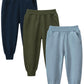 Gfqlong Toddler Boys 3 Pack Cotton Active Jogger Sweatpants,Kids Casual Athletic Solid Pocket Pull On Pants,Army Green+Water Blu
