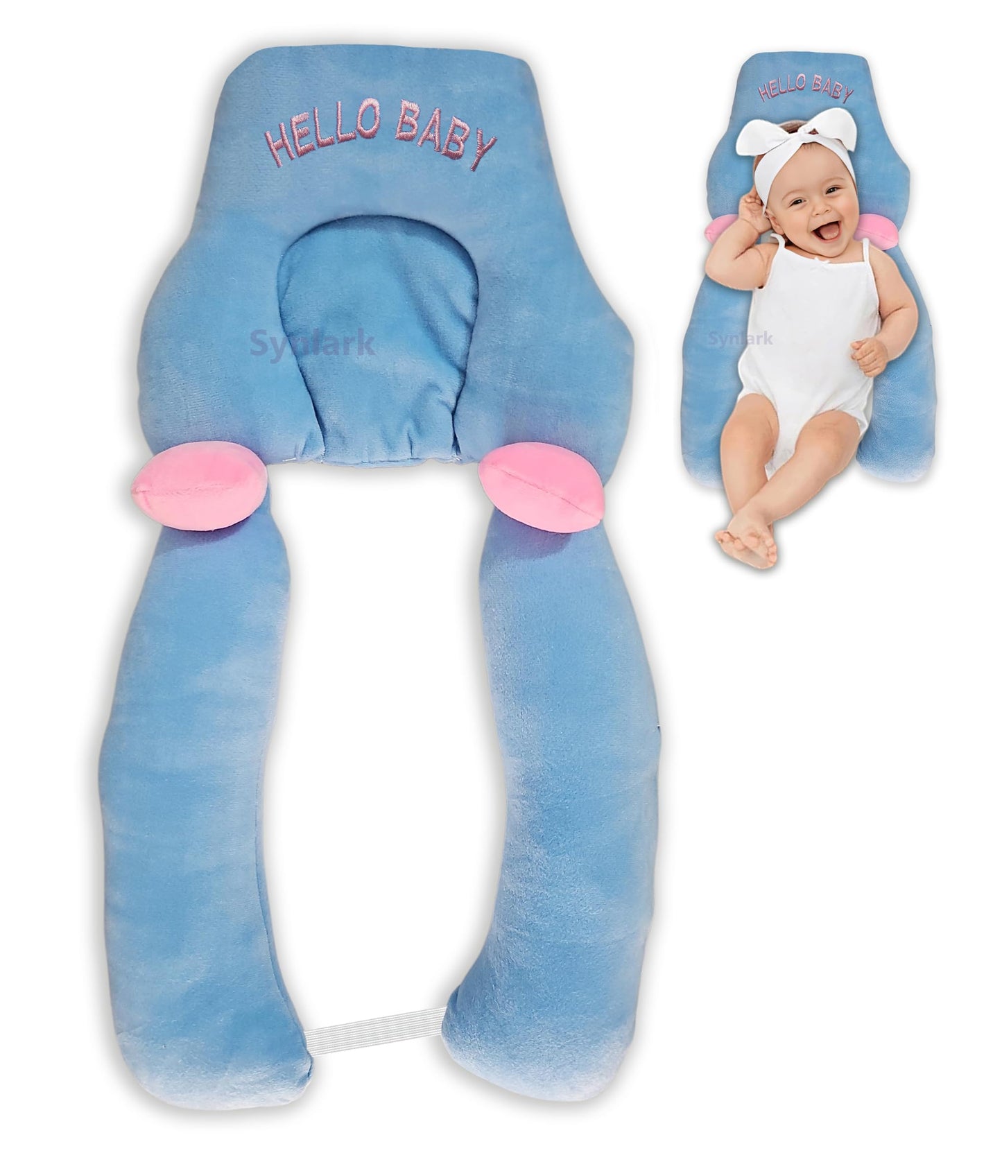 Synlark Baby Hugging Pillow With Supersoft Fabric | 018 Months Newborn Pillow/Takiya/Cushion | Neck & Head Support For Babies (