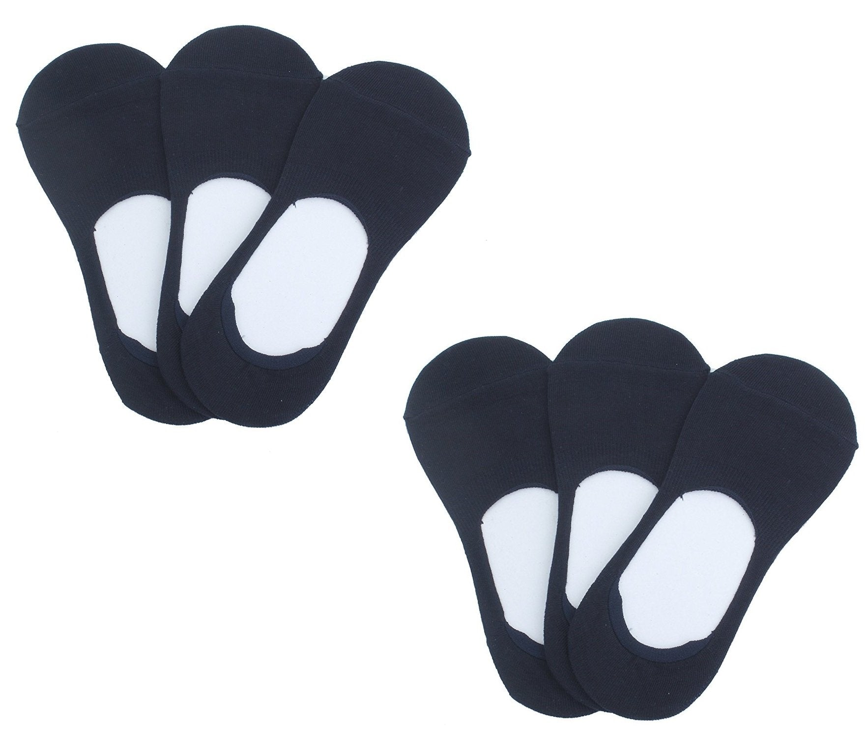 Cotson Unisex Black No Show Loafer Socks With Silicon Grip (Pack Of 6)