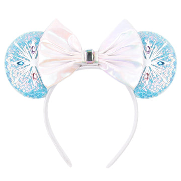 Snow Ears Princess Headband Mouse Ears Headband For Women Sparkle Sequins Mouse Hair Band With Big Ears Essencial Accessories Fo