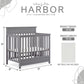 Dream On Me Harbor 4-In-1 Convertible Mini Crib In Storm Grey, Greenguard Gold Certified
