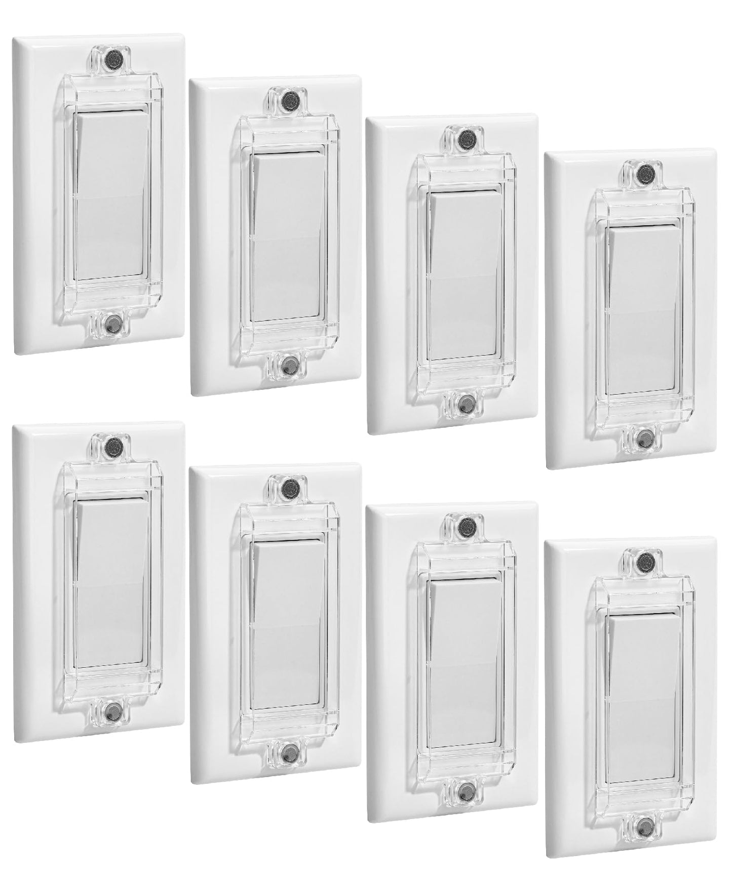 Bates- Magnetic Light Switch Guard, 8 Pack, Clear, Child Proof Light Switch Cover Child Proof