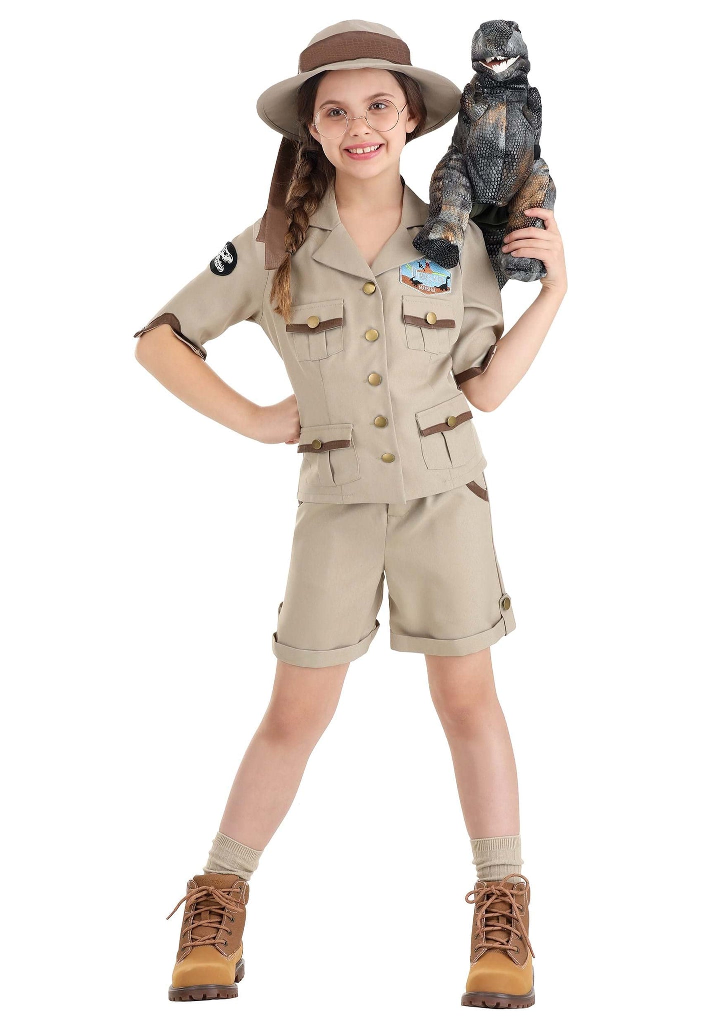 Fun Costumes Paleontologist Costume For Girls, Kids Beige Safari Style Dig Site Uniform With Hat Small