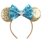 Mado Jasmine Mouse Ears Headband, Gold Blue - Women Girls Costume Headwear, Princess Dress Accessories For Party Favors, Casual