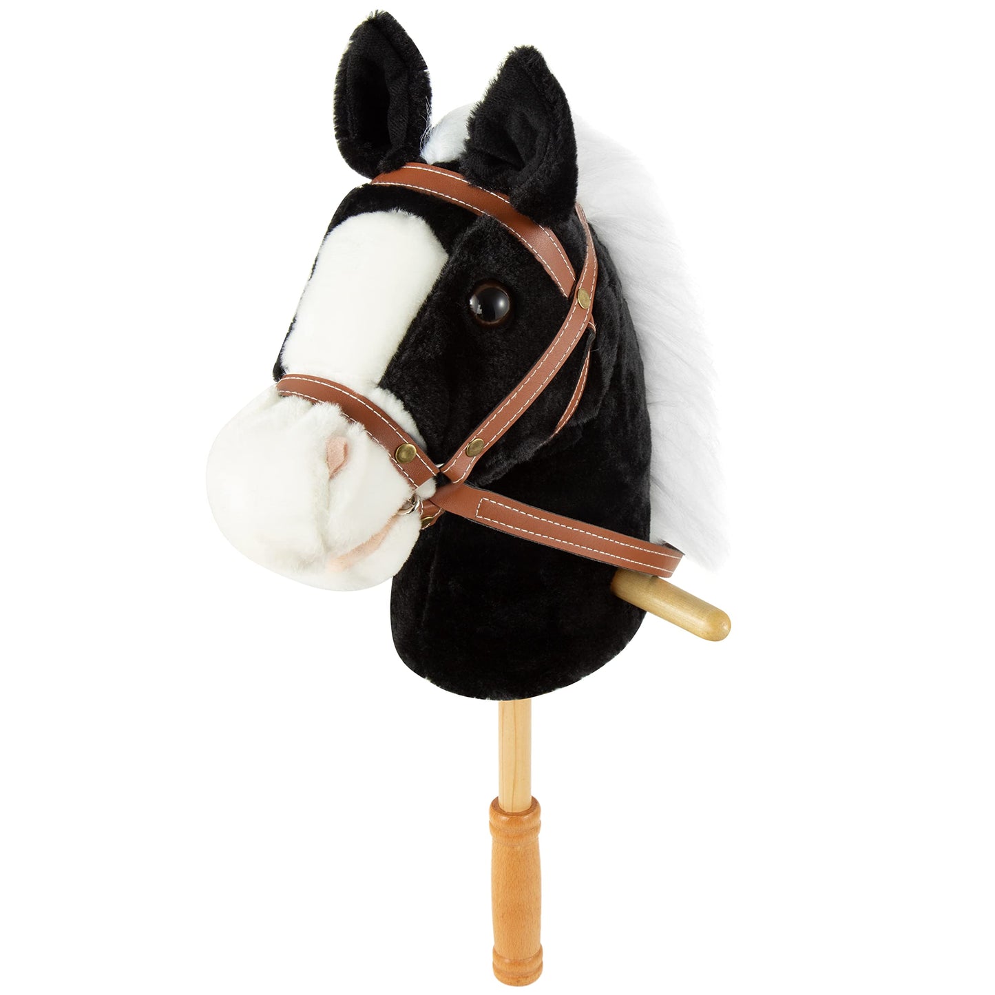 MUOVE 36 Plush Horse Riding Stick , Handsewn Head, Sturdy Wood Stick, Plus Neighing & Clip-Clop Sounds