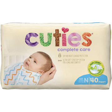 Cuties Complete Care Baby Diapers, Newborn, 40 Count