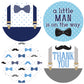Little Man Baby Shower Thank You Stickers - 1.75 In - 40 Labels