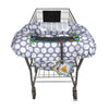 Boppy Preferred Shopping Cart And High Chair Cover With Storage Pouch, Gray Jumbo Dots With Changeable Slideline Toy, Plush Mink