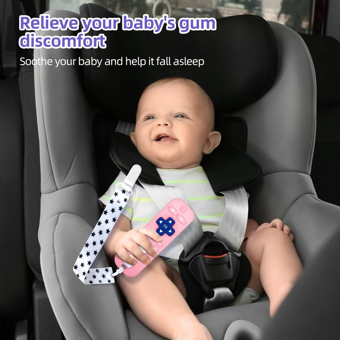 Chuya Silicone Remote Teethers Baby Teething Toys, TV Remote Teether for 3-6-12-18 Months Babies Infant Toddlers Baby Teething R