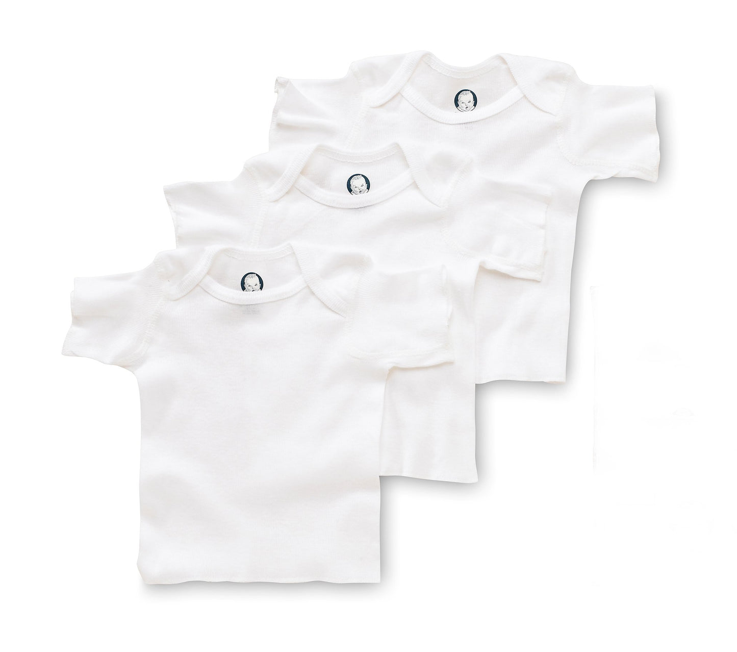 Gerber Brand 3 Pack White Pullon Short Sleeve Shirt, 0-3 Months
