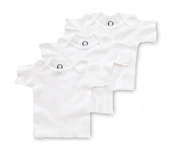 Gerber Brand 3 Pack White Pullon Short Sleeve Shirt, 0-3 Months