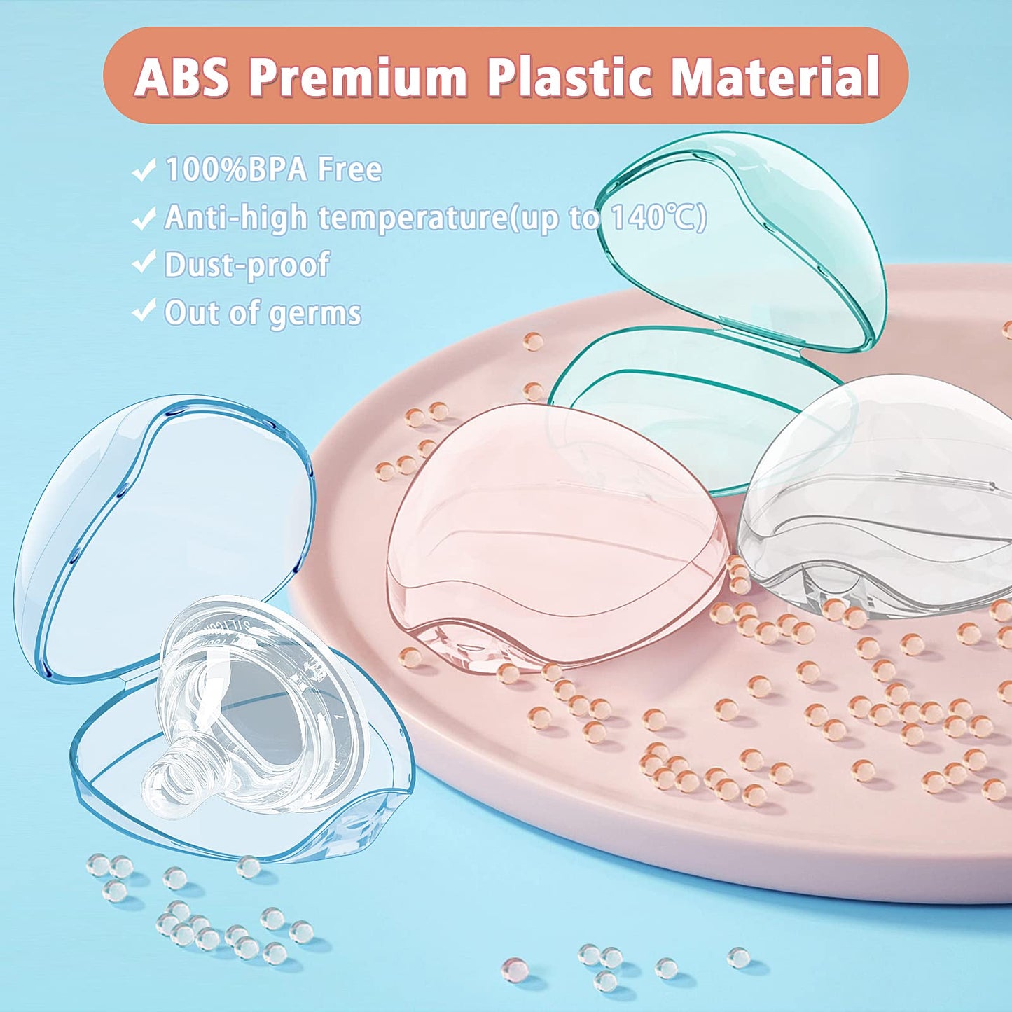 Smlpuame Pacifier Case,4 Pack Bpa Free Pacifier Holder Case,Transparent Container Box For Baby Binky(Not Included),Essential Pac