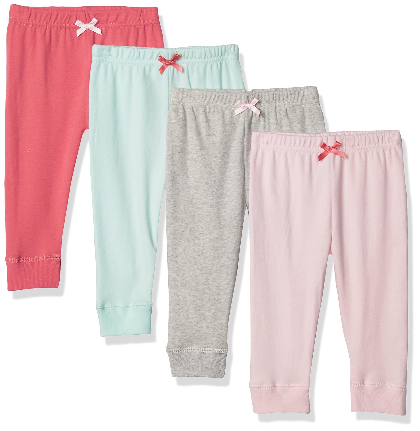 Luvable Friends Unisex Baby Cotton Pants, Coral Aqua, 9-12 Months