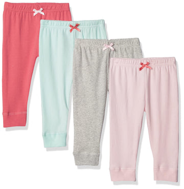 Luvable Friends Unisex Baby Cotton Pants, Coral Aqua, 9-12 Months
