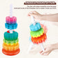 JUXUE Baby Spinning Stacking Toys for Toddlers 1-3, Rainbow Ring Stacker Montessori Toys for Babies 6-12 Months, 1 2 3 One Year