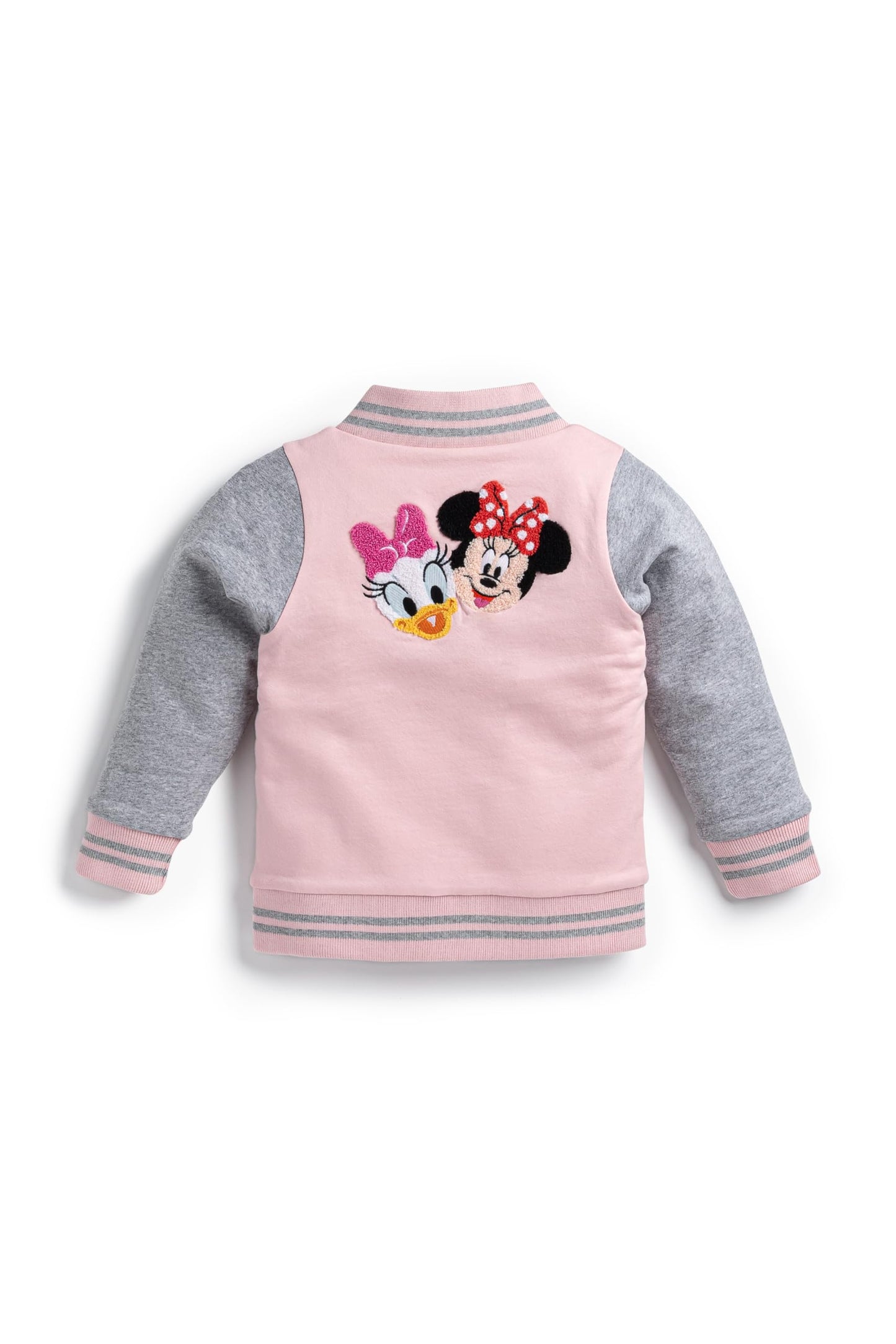 monica + andy Zip Bomber Jacket, Size 14, Minnie + Friends on Pink, 100% Organic Kids Clothes for Girls, Zipper Jacket, Sustaina
