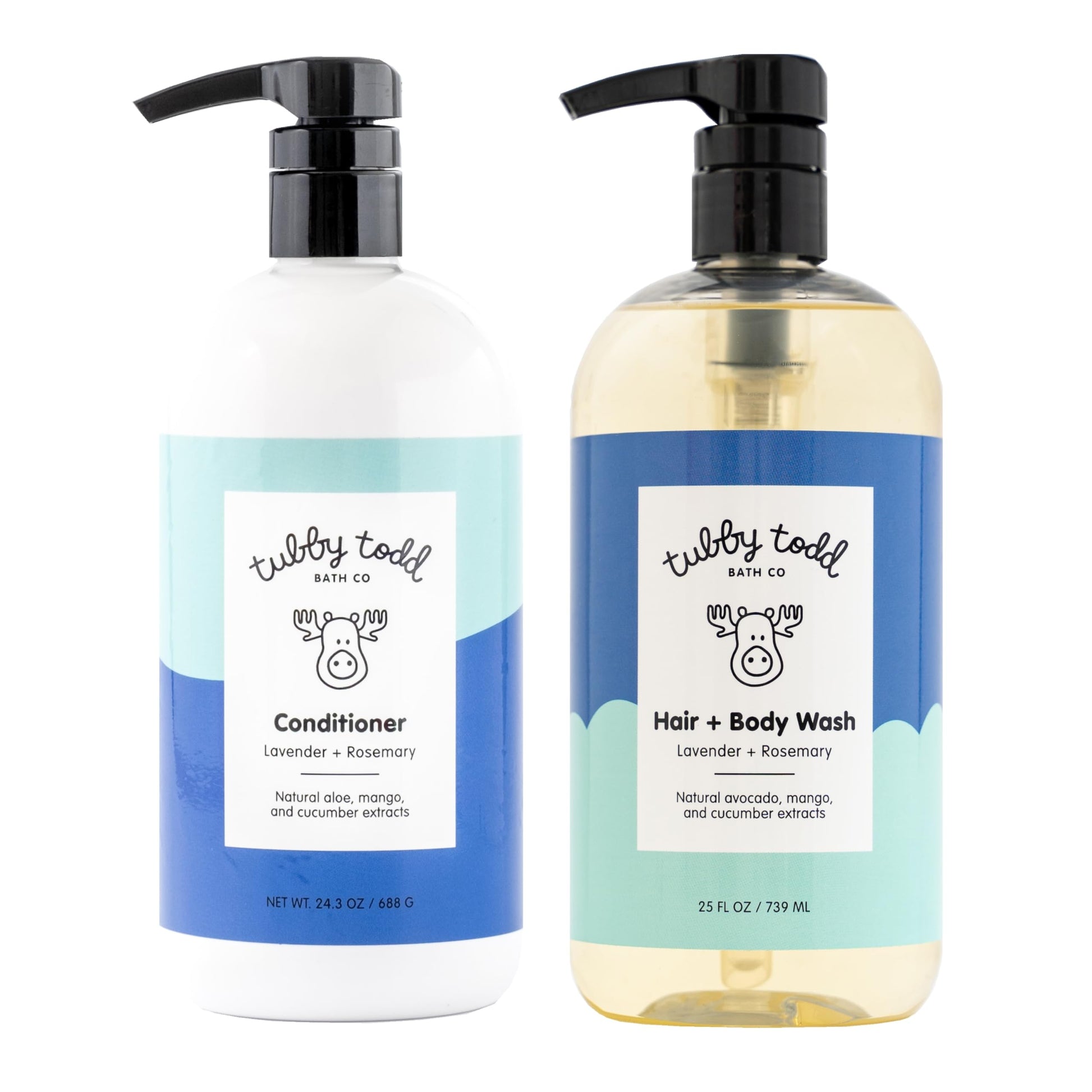 Tubby Todd Hair Duo - Baby Shampoo And Conditioner Set - Gentle & Moisturizing Hair Care - Hypoallergenic, Non-Irritating - For